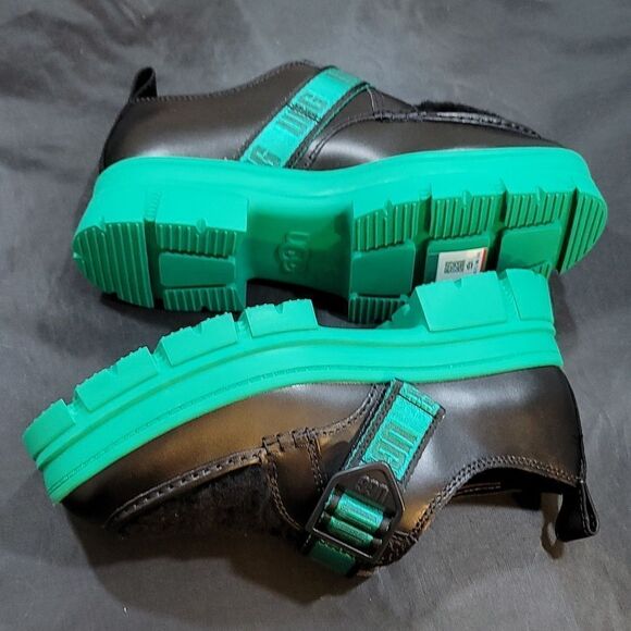 BRAND NEW UGG ASHTON SHOE PLUSH EMERALD GREEN WATERPROOF LEATHER SHOES G1 - Picture 9 of 16